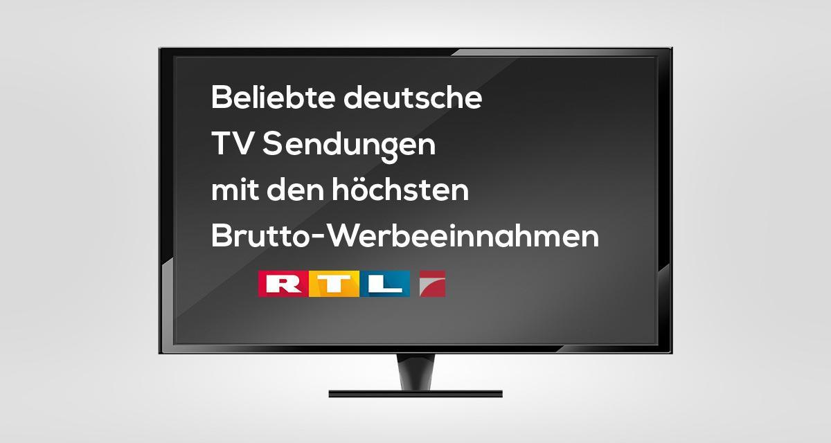 Deutsche TV-Sendungen mit den höchsten Brutto-Werbeeinnahmen